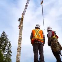 Pomerleau workers on a construction site in British Columbia