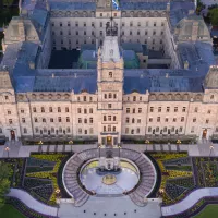 Quebec National Assembly Building Expansion construction site, in Quebec City, Quebec built by Pomerleau.