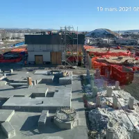 bird's eye view of a building and surrounding structure