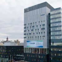 The CRCHUM University of Montreal Health Centre Research Centre in Montreal, Quebec, an example of Pomerleau's expertise in the construction of health and research projects.