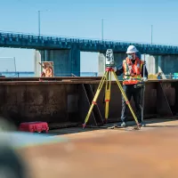 engineer taking measurements