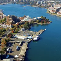 Aerial view of the Belleville terminal site in Victoria's Harbour redeveloped by Pomerleau