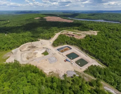 View of the Nouveau Monde Graphite Mine in Saint-Michel-des-Saints, Quebec, constructed by Pomerleau.