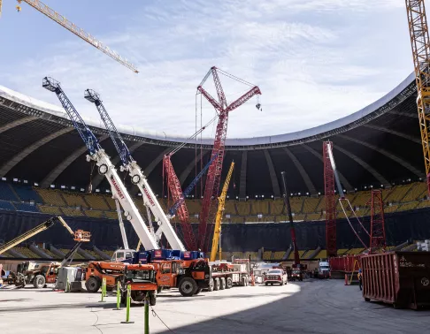Remplacement de la toiture du Stade olympique de Montréal par le consortium formé de Pomerleau et Canam