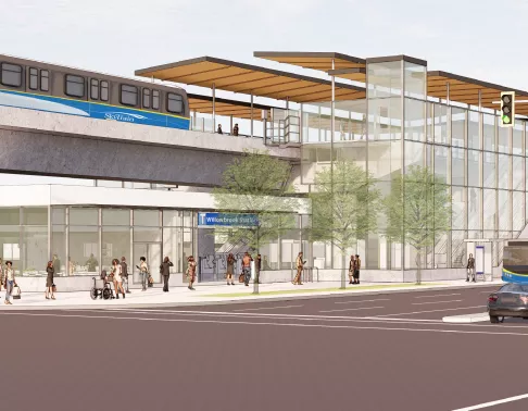 rendering of surrey langley skytrain