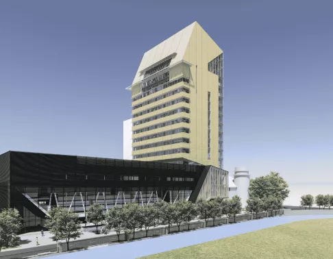 Tour académique en bois de l'Université de Toronto construite par Pomerleau