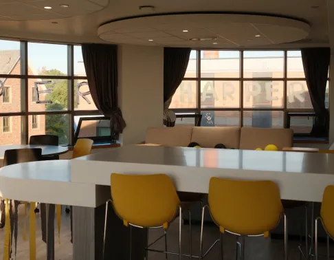The interior of the Mount Allison University Harper Hall Renovation in Sackville, New-Brunswick by Pomerleau