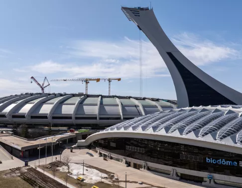 Remplacement de la toiture du Stade olympique de Montréal par le consortium formé de Pomerleau et Canam