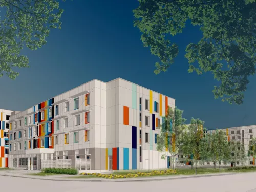 Rendering of building.