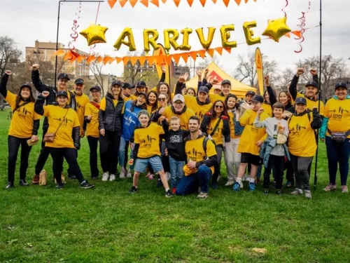 people gathered for montreal steps for life walk