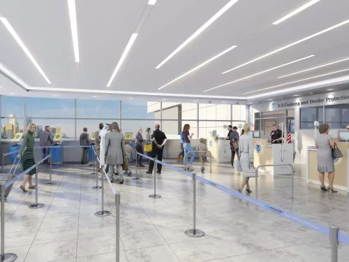 Rendering of inside an airport