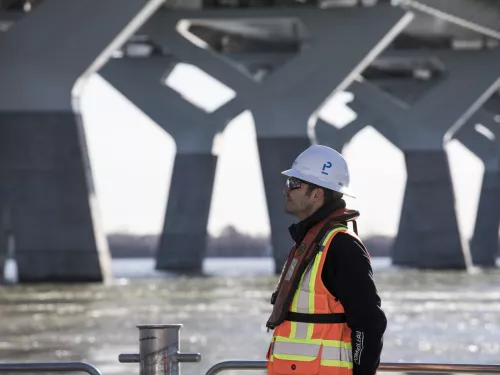 man under a bridge