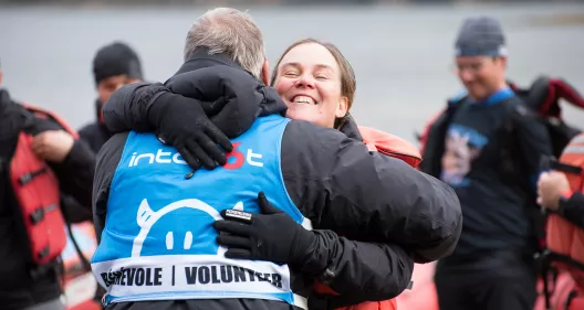 two people hugging