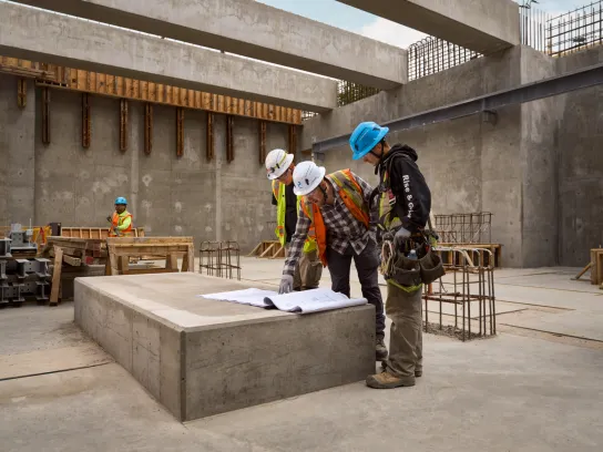 Pomerleau's workers on a construction site in British Columbia.