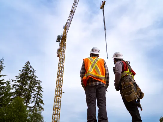 Pomerleau workers on a construction site in British Columbia