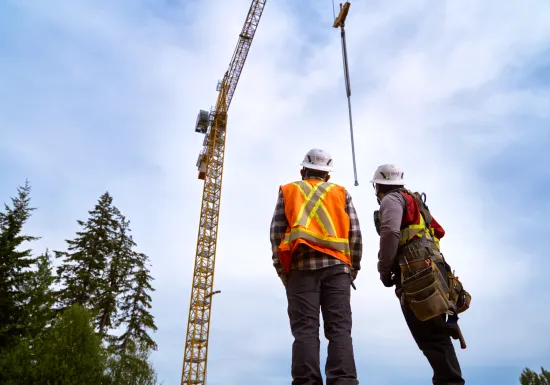 Pomerleau workers on a construction site in British Columbia