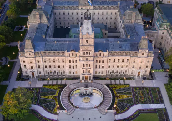 Quebec National Assembly Building Expansion construction site, in Quebec City, Quebec built by Pomerleau.