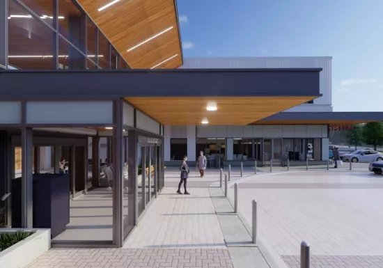 Rendering of the Stevenson Memorial Hospital Redevelopment project that will be built by Pomerleau.