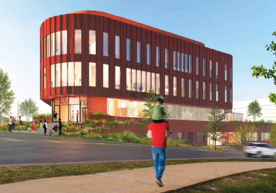 Rendering of the construction of the The Wije’winen Centre in Halifax built by Pomerleau.