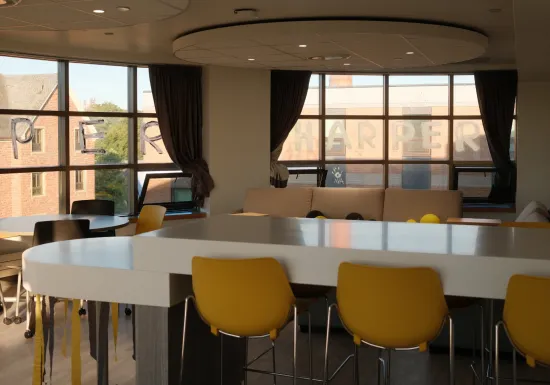 The interior of the Mount Allison University Harper Hall Renovation in Sackville, New-Brunswick by Pomerleau