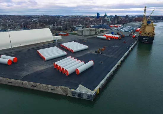 dock with building material