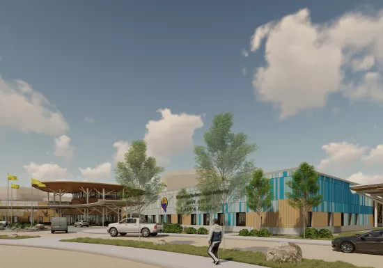 rendu nouveau campus hospitalier à Moosonee (entrée principale)