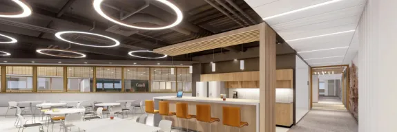 Rendering of the interior of the Daniel J. MacDonald Building in Charlottetown built by Pomerleau.