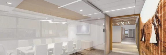 Rendering of the offices of the Daniel J. MacDonald Building in Charlottetown built by Pomerleau.