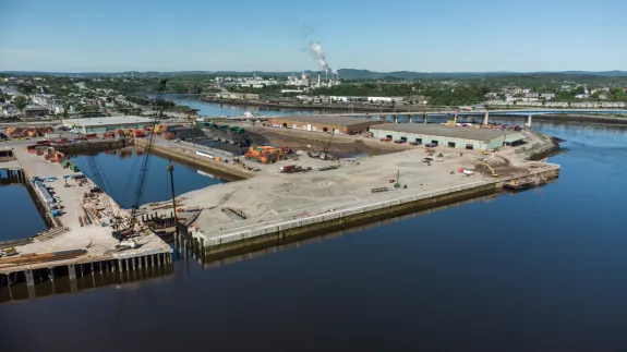 Construction of the Port Saint-John in Saint-John, New Brunswick.