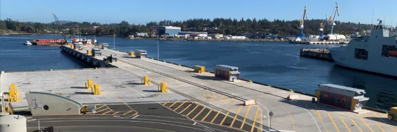 CFB Esquimalt A & B Jetty Recapitalization in Victoria, British Columbia, an example of a marine construction project built by Pomerleau.