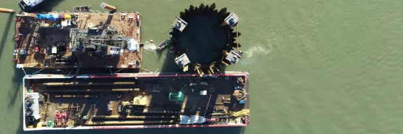 Annacis Island WWTP Outfall Project on Annacis Island, in British-Columbia, an example of Pomerleau's expertise in Maritime Works
