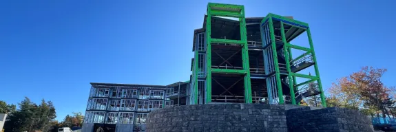 View of a the Pomerleau construction site at the Princeton Long-Term Care Centre