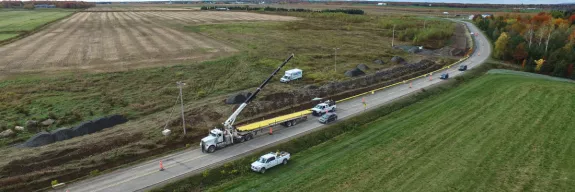 The 71-Km of Gas Pipeline in Bellechasse, Quebec, an example of Pomerleau's project in Buried Lines and pipelines  