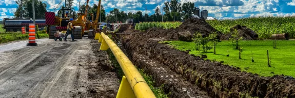 71-Km of Gas Pipeline in Bellechasse, Quebec, an example of Pomerleau's expertise in Buried Lines and pipelines  