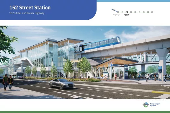Rendering of train station