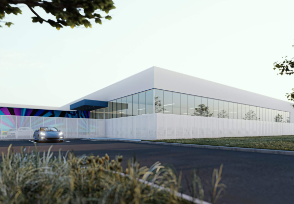 3D rendering of a data center in the Montreal region