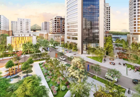 Render of the Quartier des lumière projects by Pomerleau in Montreal