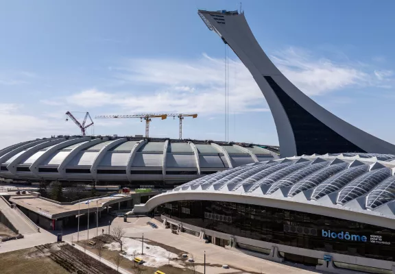 Remplacement de la toiture du Stade olympique de Montréal par le consortium formé de Pomerleau et Canam