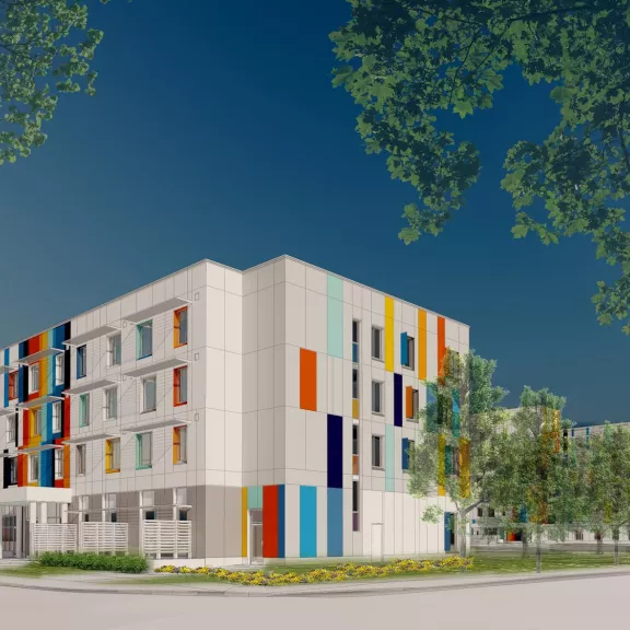 Rendering of building.