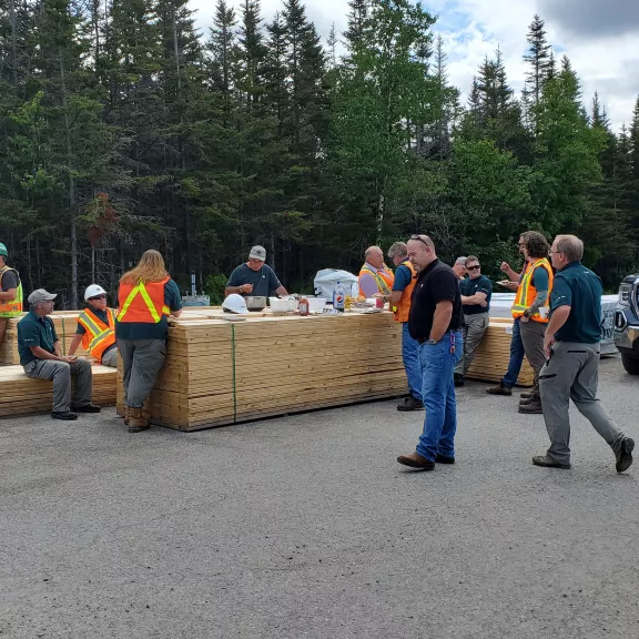 Site workers at Grose Morne.