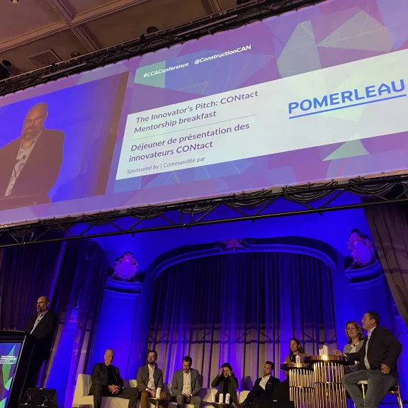 La présentation des innovateurs de l’Association canadienne de la construction en 2025 présenté par Sean Boyer, vice-président de la préconstruction chez Pomerleau