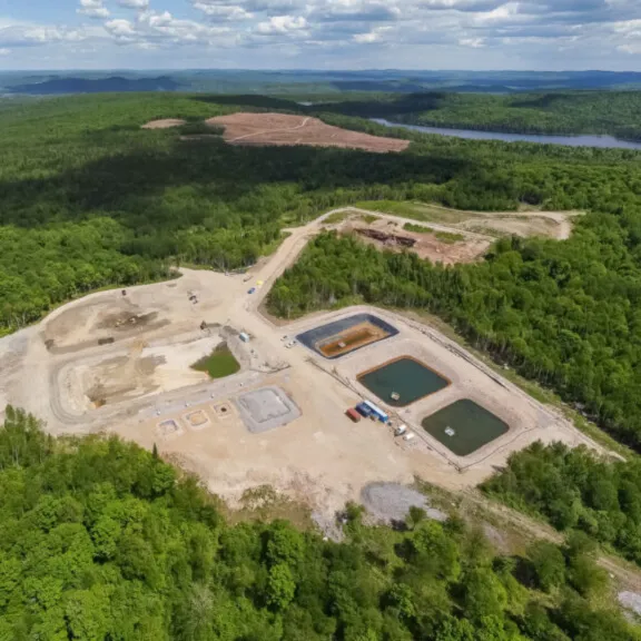 View of the Nouveau Monde Graphite Mine in Saint-Michel-des-Saints, Quebec, constructed by Pomerleau.