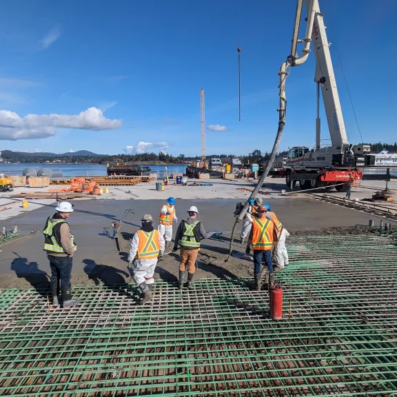 Workers on construction site