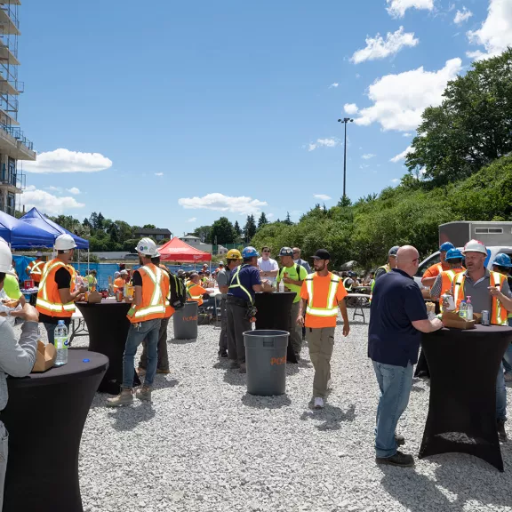 Pomerleau team celebrates at Block 11