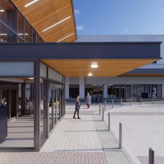 Rendering of the Stevenson Memorial Hospital Redevelopment project that will be built by Pomerleau.