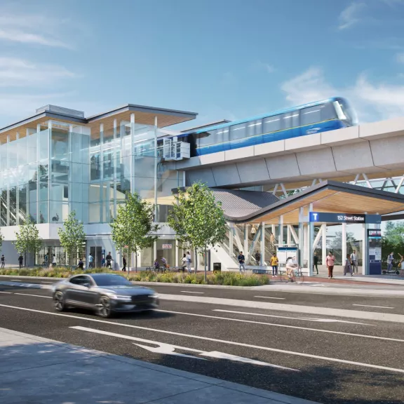 he Surrey Langley SkyTrain project will extend the Expo Line 16 kilometres, primarily along Fraser Highway from King George Station in Surrey to 203 Street in the City of Langley. Pomerleau is proud to contribute to this project.