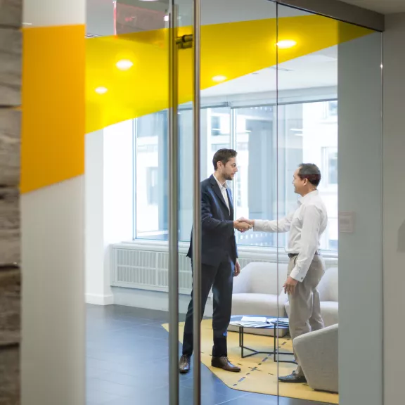 Two men shaking hands