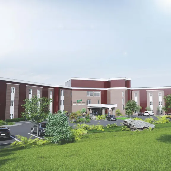 Rendering of the Westwood Long-Term Care Centre in Nova Scotia, built by Pomerleau