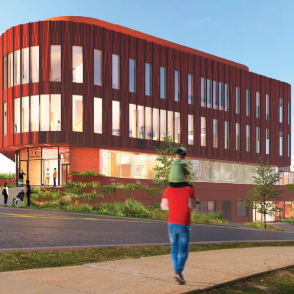 Rendering of the construction of the The Wije’winen Centre in Halifax built by Pomerleau.