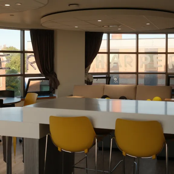 The interior of the Mount Allison University Harper Hall Renovation in Sackville, New-Brunswick by Pomerleau